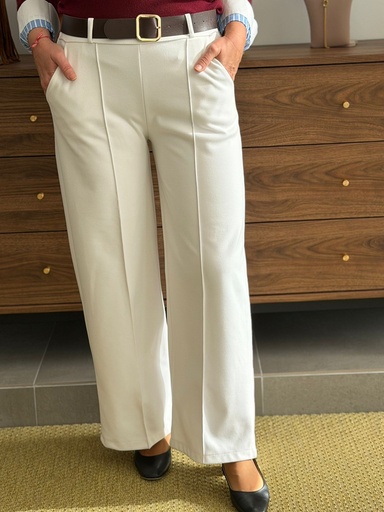[MU12155BL] Pantalón ANTELINA Blanco