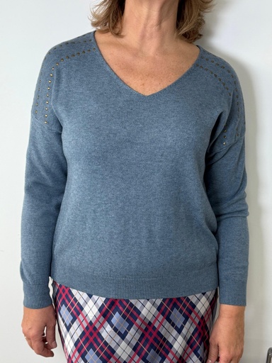 [LET908CIE] JERSEY TACHAS Azul