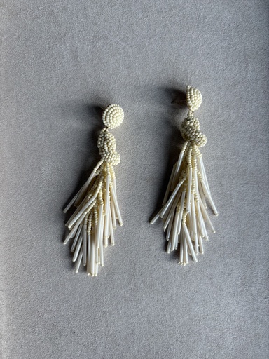 [SON90168BL] Pendiente ÉTNICO Blanco