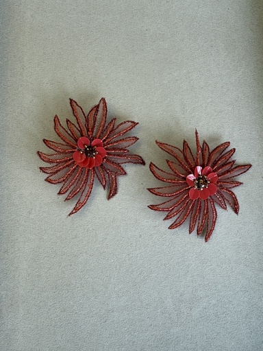 [SON90236RJ] Pendiente ALOJA Rojo