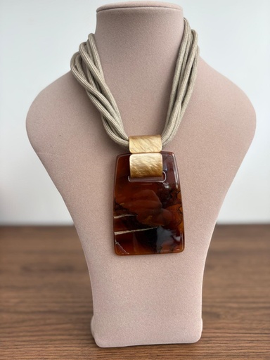 [SON56170CF] COLLAR PLATI CAFE