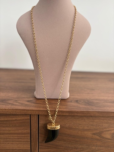 [56222NG] COLLAR CUERNO LARGO NEGRO