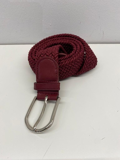 Cinturón Trenzado Elástico Burdeos